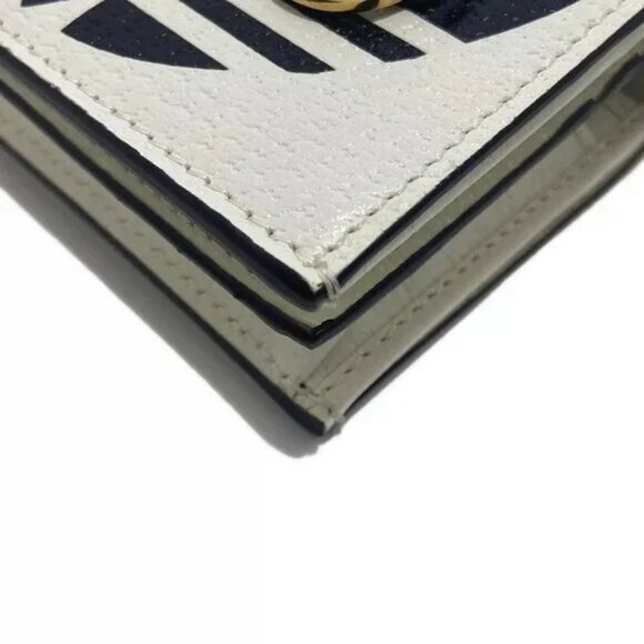 100% Authentic GUCCI Horsebit White Black Leather Other Style Wallet 1164-100724 - Picture 5 of 11